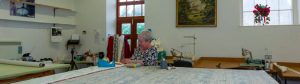 Mawsons staff making curtains