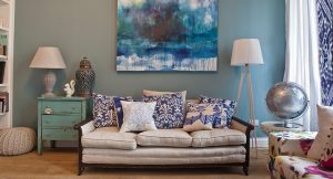 Sofa and curtains